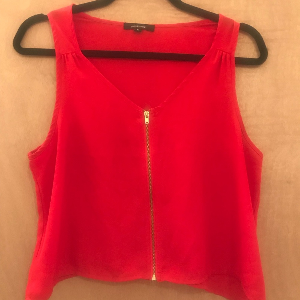See thru red crop top